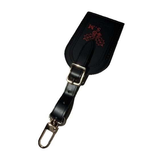 Louis Vuitton Paris Name Tag w/ SM Red Initials Christmas Holly Berrie - Picture 7 of 10